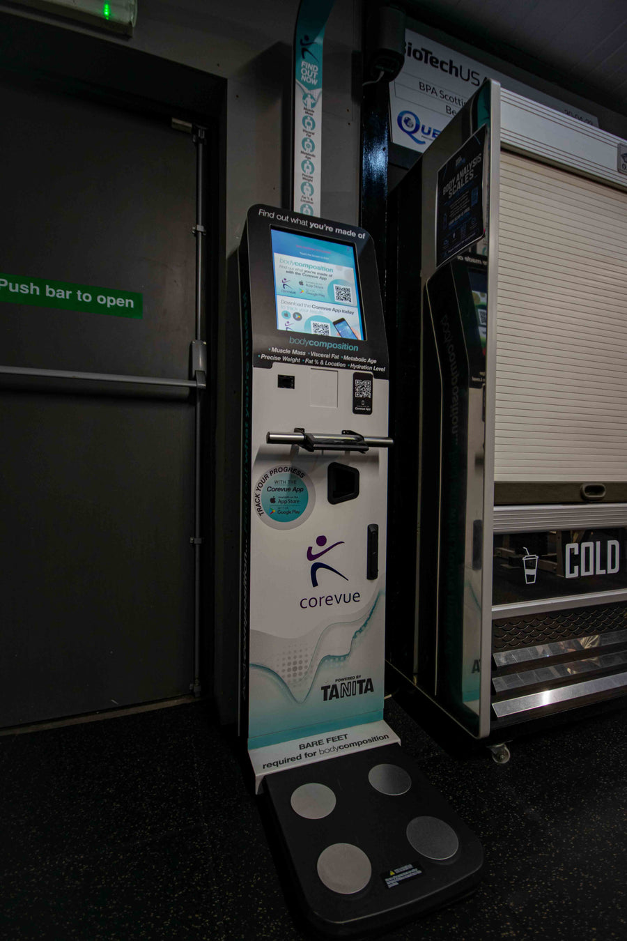 CoreVue Tanita body composition kiosk at Mas Body Gym Middlesbrough