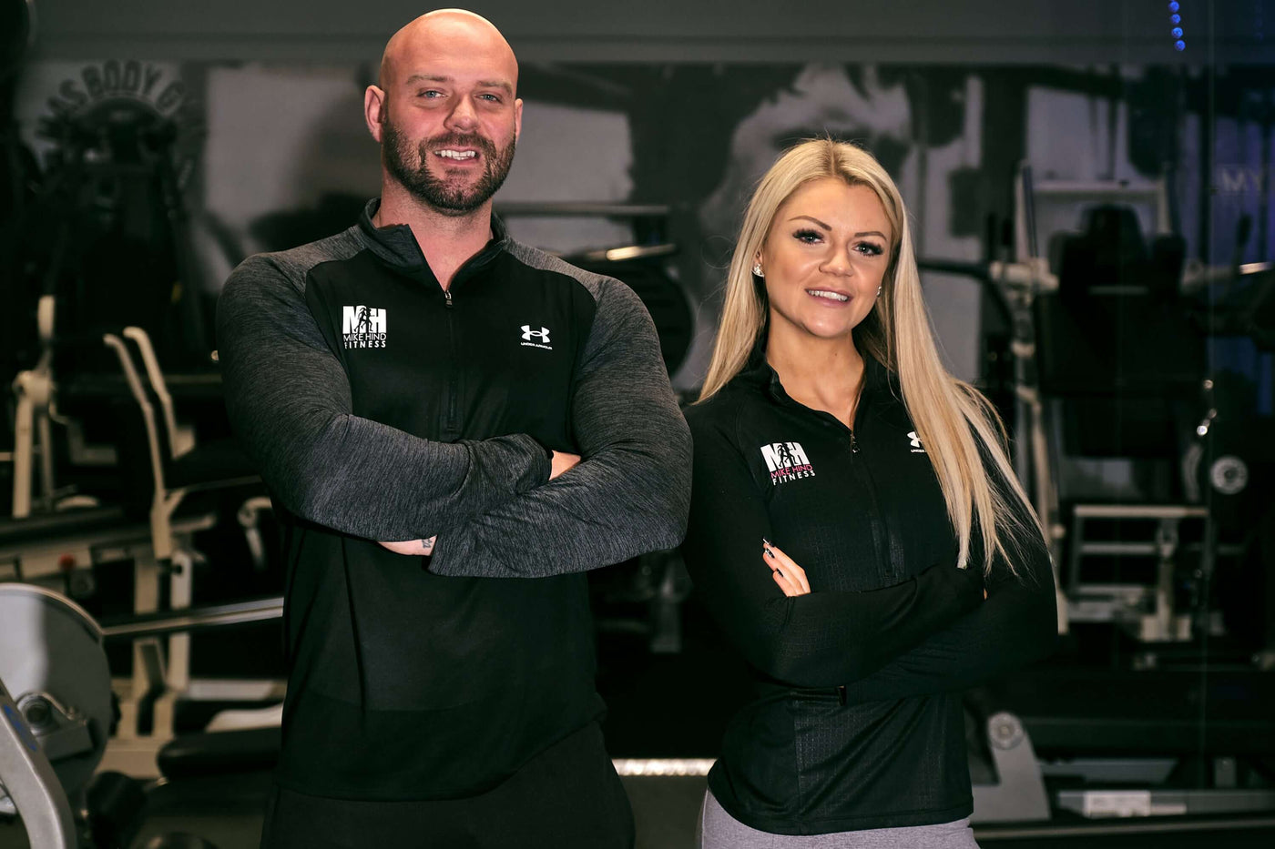 Coaches Mike Hind MBE and Ashleigh Sives Jackson posing at Mas Body Gym Middlesbrough