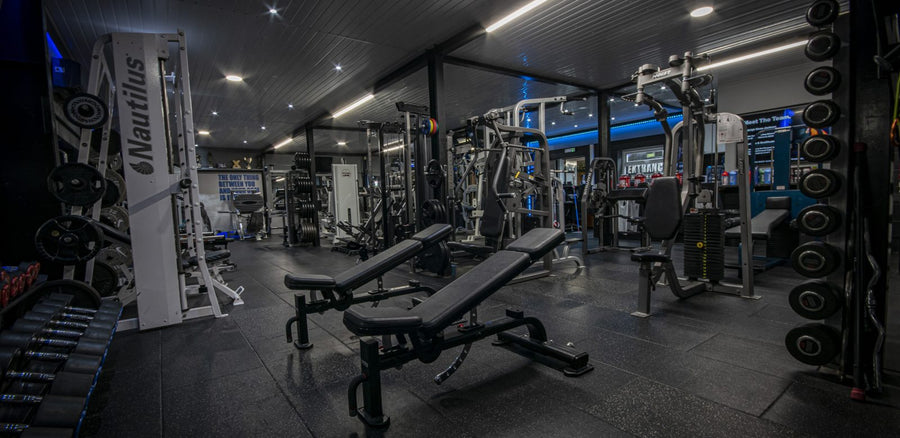 Nautilus adjustable benches and dumbbell rack at Mas Body Gym Middlesbrough