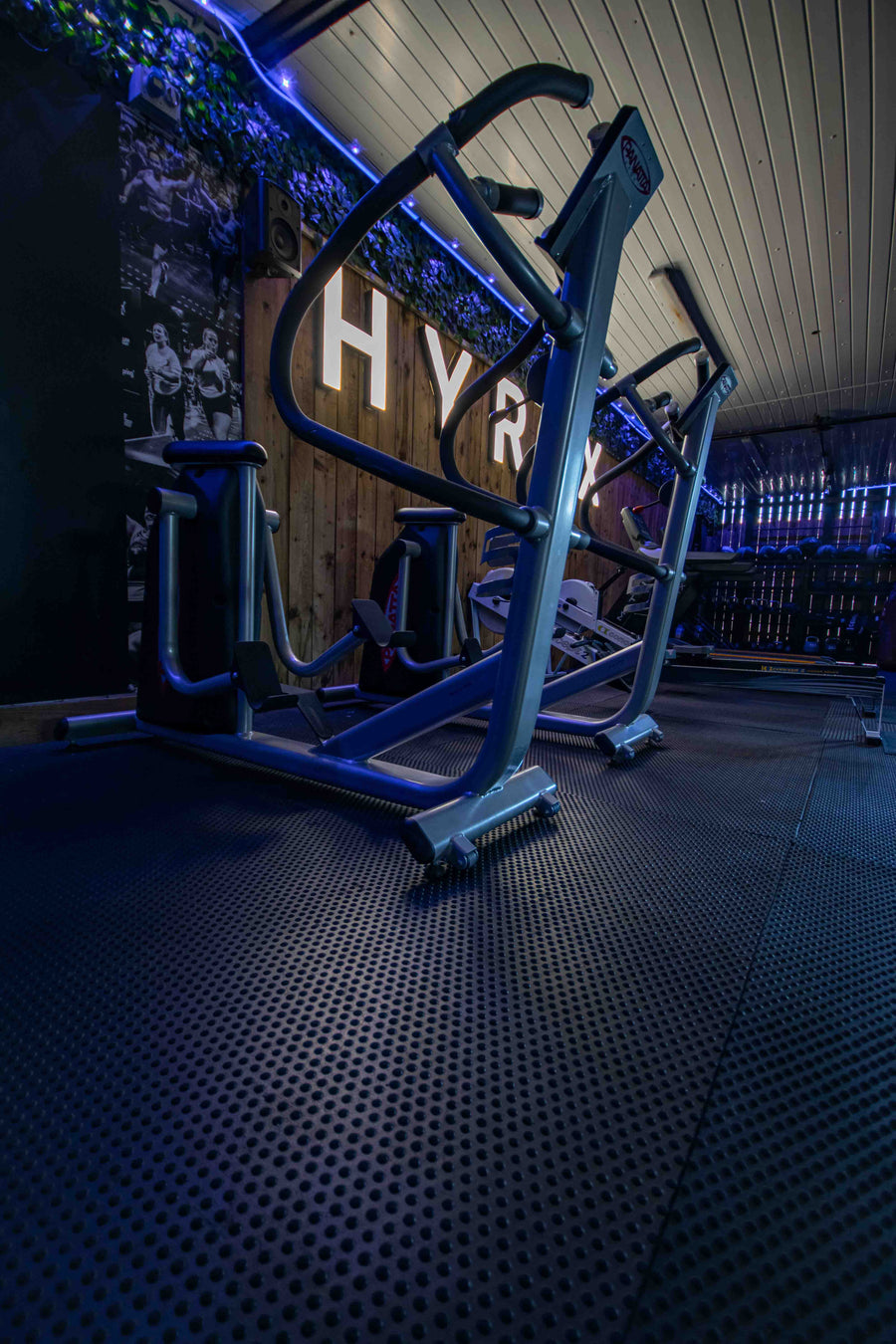 Two Panatta Eco Power Run self-powered striders on the HYROX floor at Mas Body Gym Middlesbrough