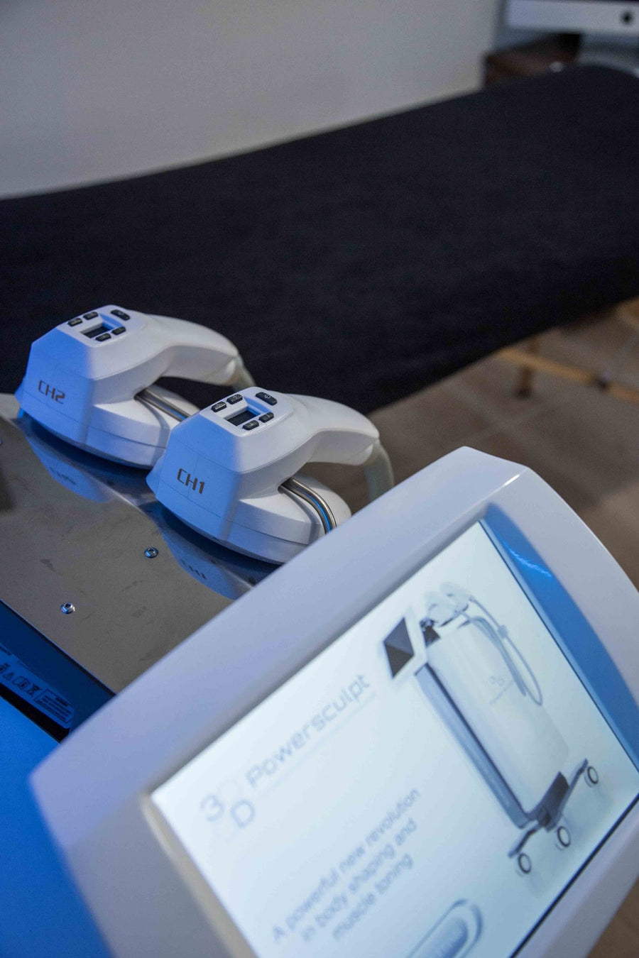 3D PowerSculpt handpieces and screen at Mas Body Gym Middlesbrough