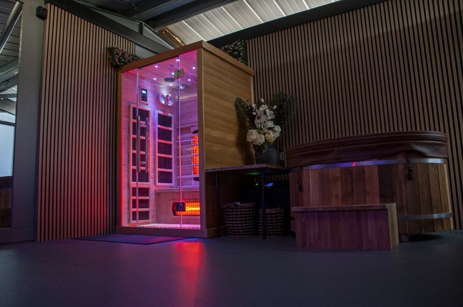 Infrared sauna and ice bath in the recovery room at Mas Body Gym Middlesbrough