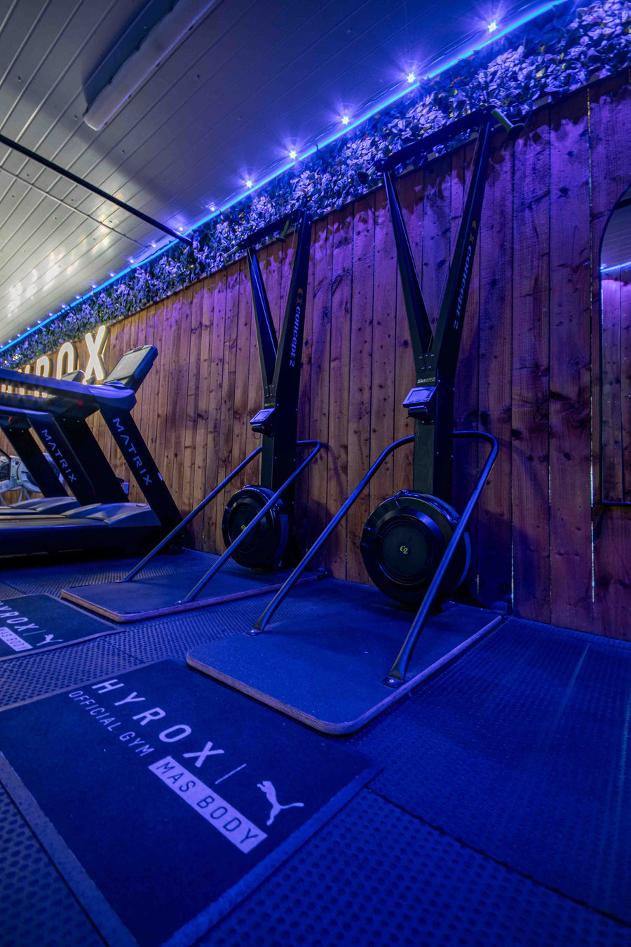 Two Concept2 SkiErgs in the HYROX area at Mas Body Gym Middlesbrough